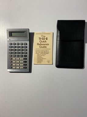 Vintage Texas Instruments TI-55-II Scientific Calculator Case & Manual